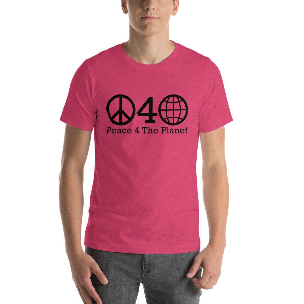 T-Shirt 4 The Peace 4 Unisex Short-Sleeve Logo Planet P4P –